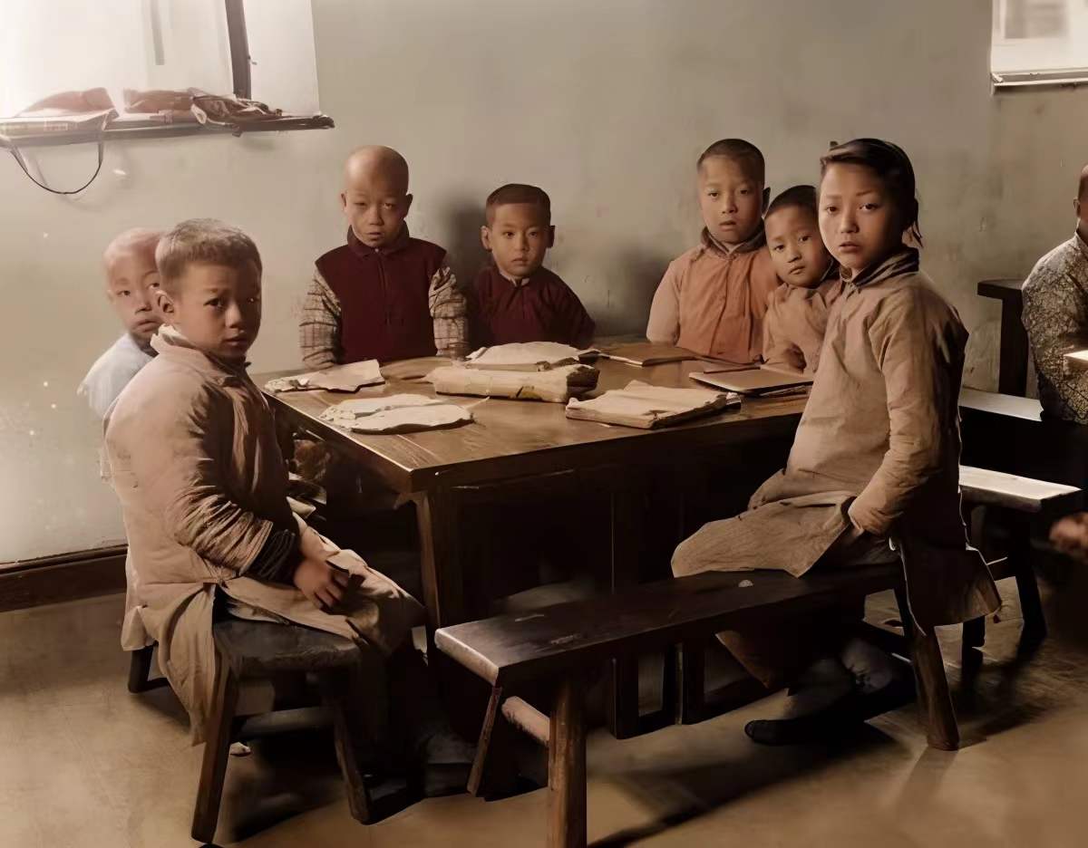 Restored classroom photograph